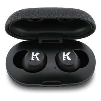 KARL LAGERFELD ENC SAFFIANO LOGO bluetooth fülhallgató SZTEREO (v5.4, TWS, mikrofon, aktív zajszűrő + töltőtok) FEKETE