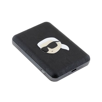 KARL LAGERFELD KARL HEAD PIN vésztöltő Type-C aljzat 5000mAh, LED jelzés, FEKETE