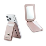 KARL LAGERFELD MIRROR tok, bőr hatású univerzális, MagSafe, RÓZSASZÍN