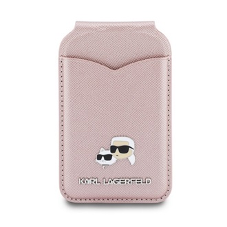 KARL LAGERFELD MIRROR tok, bőr hatású univerzális, MagSafe, RÓZSASZÍN