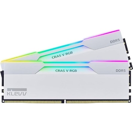 KLEVV CRAS V 32GB 6000MT/s DDR5 memória CL30 Kit of 2 AMD-re optimalizált fehér RGB