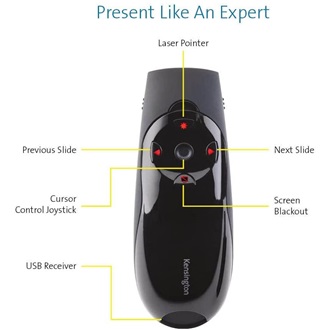 Kensington Presenter Expert Red Laser vezeték nélküli lézeres presenter fekete