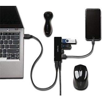 Kensington UH4000C 4-portos USB3.0 hub fekete