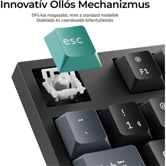 Keychron B36 Bluetooth / vezeték nélküli magyar Scissor Switch mechanikus billentyűzet + egér fekete-szürke