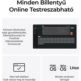 Keychron B36 Bluetooth / vezeték nélküli magyar Scissor Switch mechanikus billentyűzet fekete-szürke