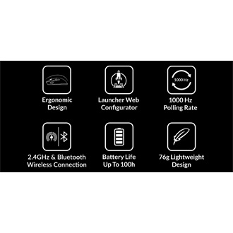 Keychron BM22 1K optikai Bluetooth / vezeték nélküli egér fekete