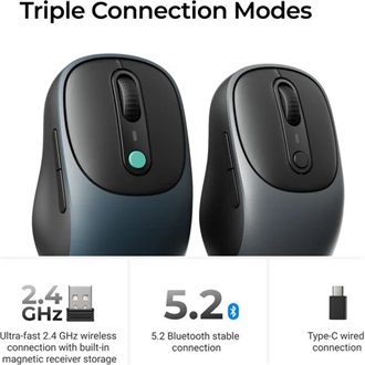 Keychron BM24 optikai Bluetooth / vezeték nélküli egér kék-fekete