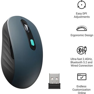 Keychron BM25 optikai Bluetooth / vezeték nélküli egér fekete