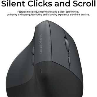 Keychron BM27 Ergonomic optikai Bluetooth / vezeték nélküli egér fekete-szürke