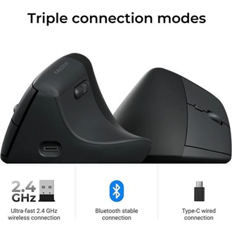 Keychron BM27 Ergonomic optikai Bluetooth / vezeték nélküli egér fekete-szürke
