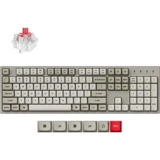 Keychron C2 Pro 8K USB-C magyar Super Red mechanikus billentyűzet szürke (Bontott!)