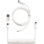 Keychron Coiled Aviator 8K USB-C -> 5-Pin (GX12) M/F adatkábel 1.7m fehér +A-C típusú adapter