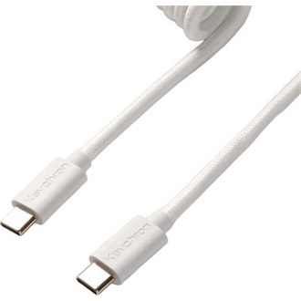 Keychron Coiled Aviator 8K USB-C -> 5-Pin (GX12) M/F adatkábel 1.7m fehér +A-C típusú adapter