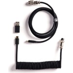 Keychron Coiled Aviator 8K USB-C -> 5-Pin (GX12) M/F adatkábel 1.7m fekete +A-C típusú adapter