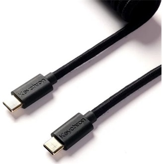 Keychron Coiled Aviator 8K USB-C -> 5-Pin (GX12) M/F adatkábel 1.7m fekete +A-C típusú adapter
