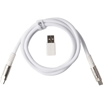 Keychron Double-Sleeved Geek 8K USB-C -> USB-C M/M adatkábel 1m fehér +USB-A adapter