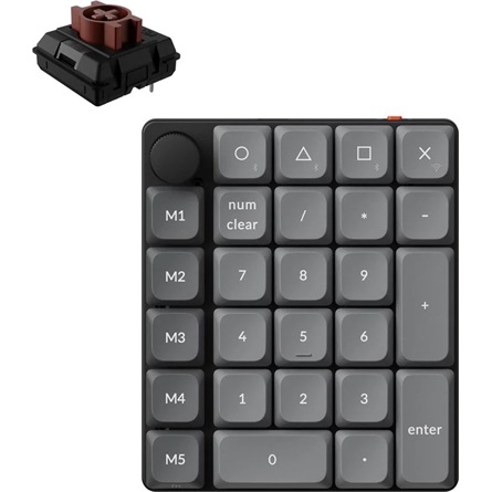 Keychron K0 Max Bluetooth / vezeték nélküli Milk POM Brown mechanikus numerikus billentyűzet fekete