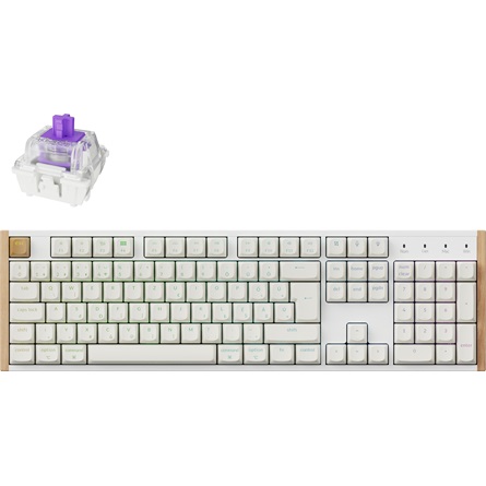 Keychron K10 HE Bluetooth / vezeték nélküli magyar Gateron double-rail magnetic nebula mechanikus billentyűzet fehér