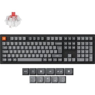 Keychron K10 Max Bluetooth / vezeték nélküli magyar Keychron Super Red mechanikus billentyűzet fekete