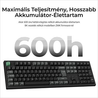 Keychron K10 Ultra 8K Bluetooth / vezeték nélküli magyar Apex Red mechanikus billentyűzet fekete