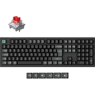 Keychron K10 Ultra 8K Bluetooth / vezeték nélküli magyar Apex Red mechanikus billentyűzet fekete