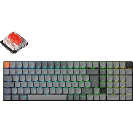 Keychron K17 Max Bluetooth / vezeték nélküli magyar Gateron low-profile Red mechanikus billentyűzet fekete
