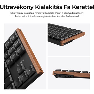 Keychron K1 Ultra 8K Bluetooth / vezeték nélküli magyar Silent Red mechanikus billentyűzet fekete