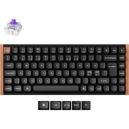 Keychron K2 HE Bluetooth / vezeték nélküli magyar gaming Gateron double-rail magnetic mechanikus billentyűzet fekete-róz