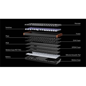 Keychron K2 HE Bluetooth / vezeték nélküli magyar gaming Gateron double-rail magnetic mechanikus billentyűzet fekete-róz
