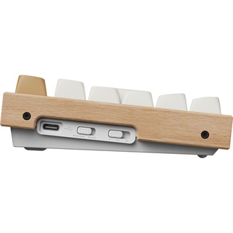 Keychron K2 HE Bluetooth / vezeték nélküli magyar Gateron double-rail magnetic mechanikus billentyűzet fehér-rózsafa