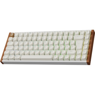 Keychron K2 HE Bluetooth / vezeték nélküli magyar Gateron double-rail magnetic mechanikus billentyűzet fehér-rózsafa