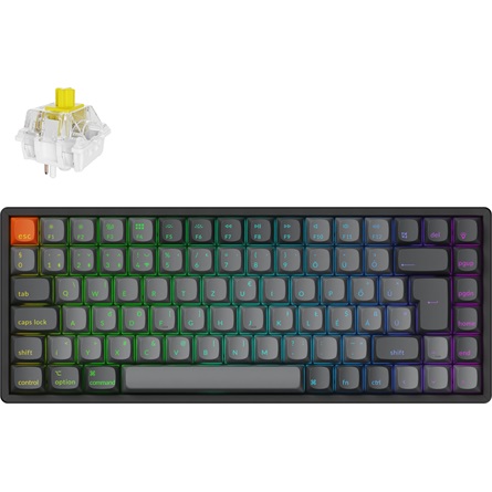 Keychron K2 Max Bluetooth / vezeték nélküli magyar Super Banana mechanikus billentyűzet fekete