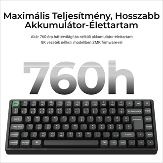 Keychron K2 Ultra 8K Bluetooth / vezeték nélküli magyar Apex Banana mechanikus billentyűzet fekete