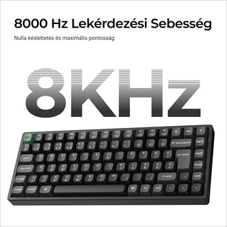 Keychron K2 Ultra 8K Bluetooth / vezeték nélküli magyar Apex Red mechanikus billentyűzet fekete