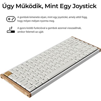 Keychron K3 HE Bluetooth / vezeték nélküli magyar Ultra-fast Lime Magnetic mechanikus billentyűzet fehér