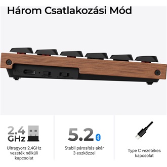 Keychron K3 HE Bluetooth / vezeték nélküli magyar Ultra-fast Lime Magnetic mechanikus billentyűzet fehér