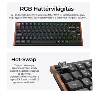 Keychron K3 HE Bluetooth / vezeték nélküli magyar Ultra-fast Lime Magnetic mechanikus billentyűzet fekete