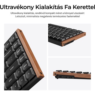 Keychron K3 Ultra 8K Bluetooth / vezeték nélküli magyar Milk POM Brown mechanikus billentyűzet fekete