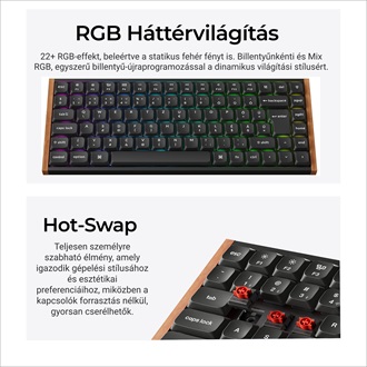 Keychron K3 Ultra 8K Bluetooth / vezeték nélküli magyar Milk POM Red mechanikus billentyűzet fekete
