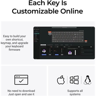 Keychron K4 HE Bluetooth / vezeték nélküli magyar gaming Gateron double-rail magnetic nebula mechanikus billentyűzet fek