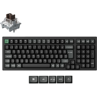 Keychron K4 Ultra 8K Bluetooth / vezeték nélküli magyar Apex Brown mechanikus billentyűzet fekete