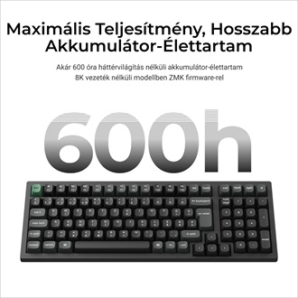 Keychron K4 Ultra 8K Bluetooth / vezeték nélküli magyar Apex Red mechanikus billentyűzet fekete