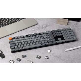 Keychron K5 Max Bluetooth / vezeték nélküli / USB magyar low profile mechanical 2.0 red mechanikus billentyűzet fekete-s