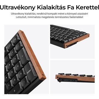 Keychron K5 Ultra 8K Bluetooth / vezeték nélküli magyar Silk POM Brown mechanikus billentyűzet fekete