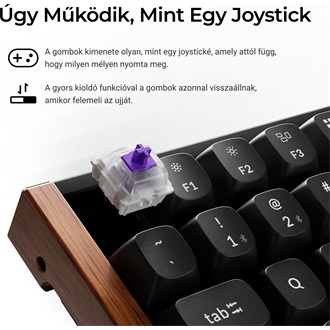 Keychron K6 HE Bluetooth / vezeték nélküli magyar Gateron double-rail magnetic nebula mechanikus billentyűzet fekete-róz