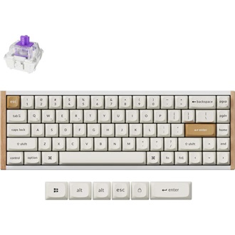 Keychron K6 HE Bluetooth / vezeték nélküli magyar Gateron double-rail magnetic nebula mechanikus billentyűzet fehér-rózs