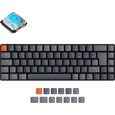 Keychron K7 Gateron RGB Backlight ISO vezeték nélküli angol gaming Gateron Blue mechanikus billentyűzet