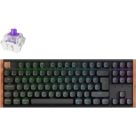 Keychron K8 HE Bluetooth / vezeték nélküli magyar Gateron double-rail magnetic nebula mechanikus billentyűzet fekete