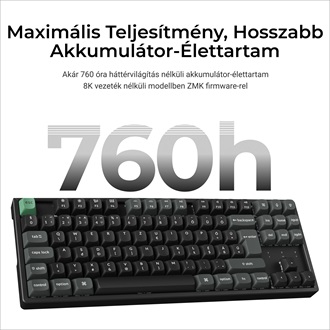 Keychron K8 Ultra 8K Bluetooth / vezeték nélküli magyar Apex Banana mechanikus billentyűzet fekete