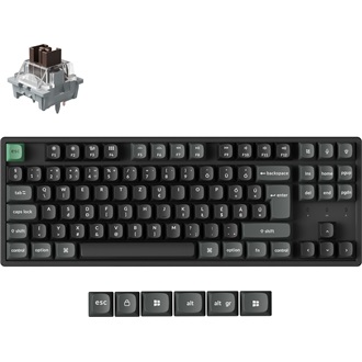 Keychron K8 Ultra 8K Bluetooth / vezeték nélküli magyar Apex Brown mechanikus billentyűzet fekete